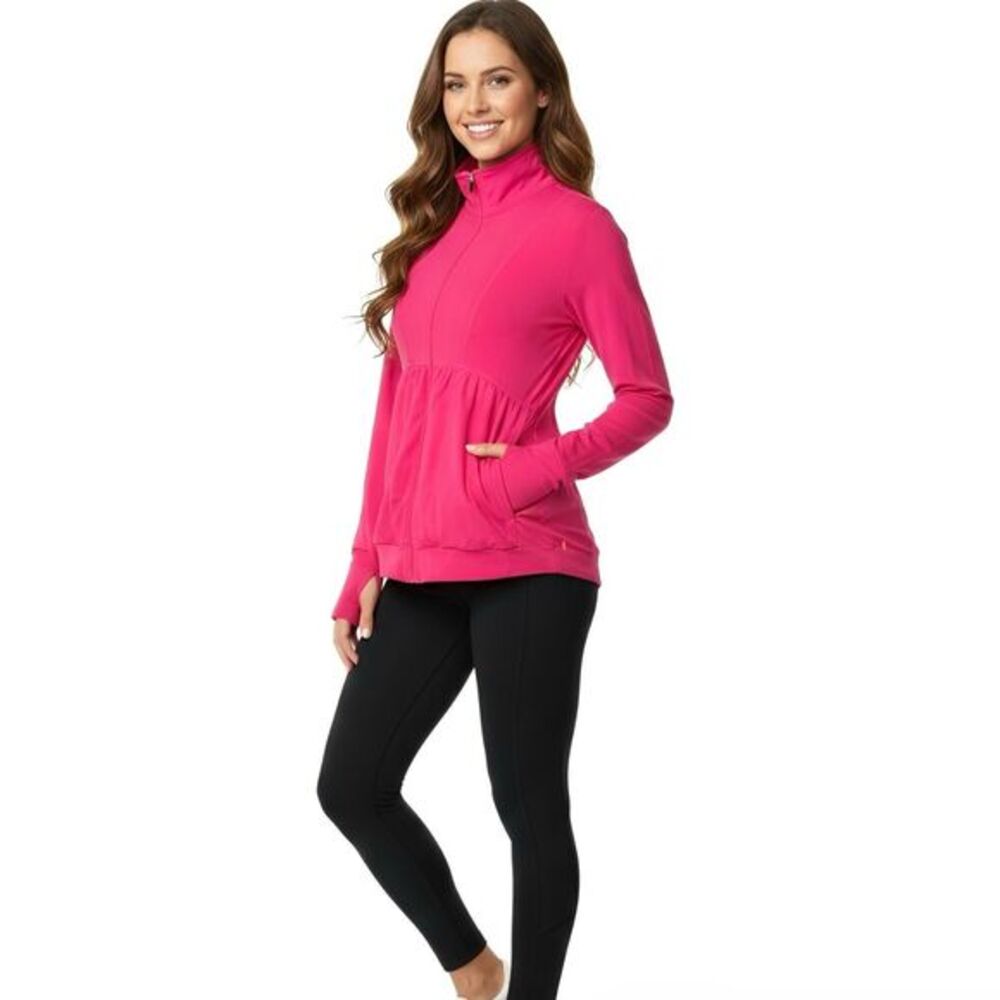 Lucy Womens Jacket Size Small Activewear Dumb hole Pleated Workout Gym Running